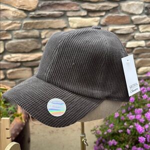 Gray Ribbed Baseball Cap